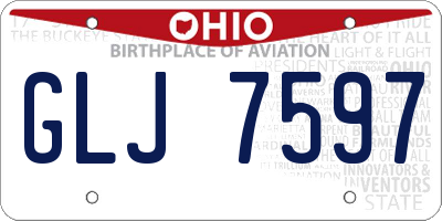 OH license plate GLJ7597