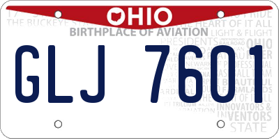 OH license plate GLJ7601