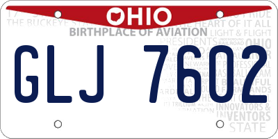 OH license plate GLJ7602