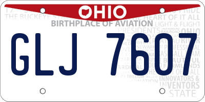 OH license plate GLJ7607