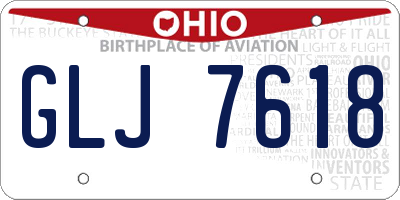 OH license plate GLJ7618