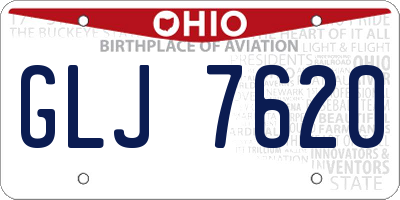 OH license plate GLJ7620