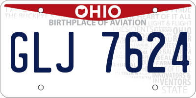 OH license plate GLJ7624