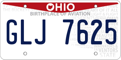 OH license plate GLJ7625