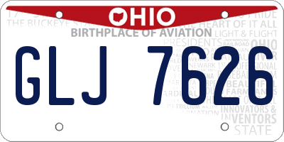 OH license plate GLJ7626