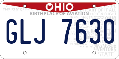 OH license plate GLJ7630