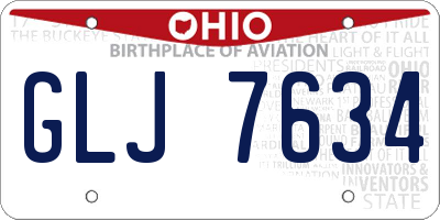 OH license plate GLJ7634