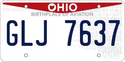 OH license plate GLJ7637