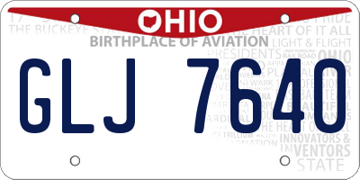 OH license plate GLJ7640