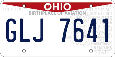 OH license plate GLJ7641