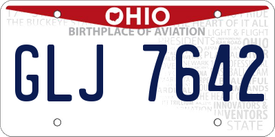 OH license plate GLJ7642