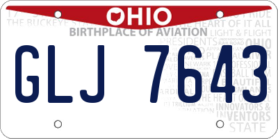 OH license plate GLJ7643