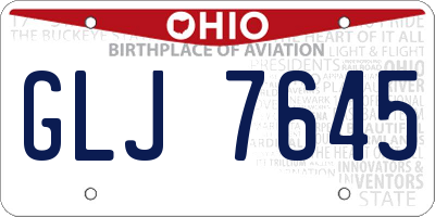 OH license plate GLJ7645