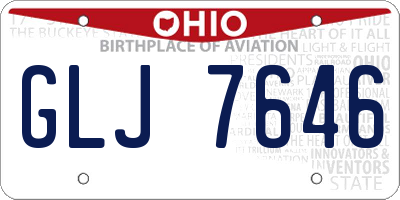 OH license plate GLJ7646