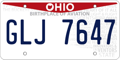OH license plate GLJ7647