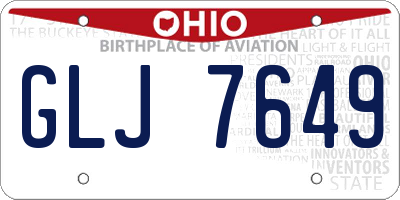 OH license plate GLJ7649