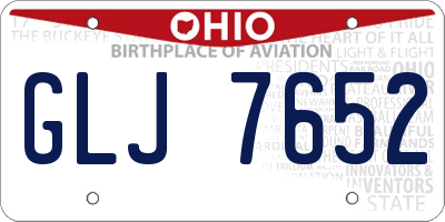 OH license plate GLJ7652