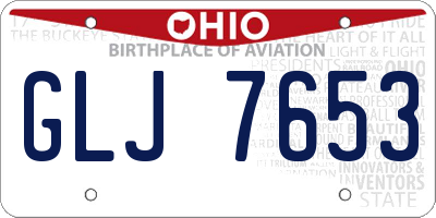 OH license plate GLJ7653