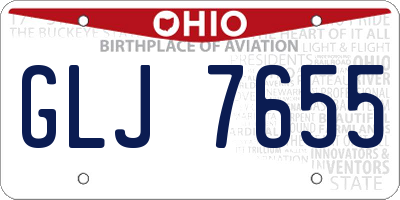 OH license plate GLJ7655