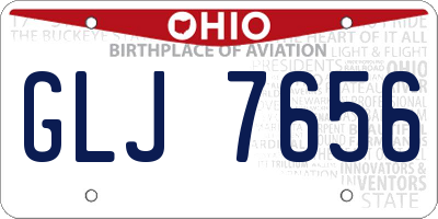 OH license plate GLJ7656