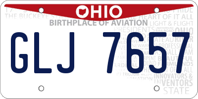 OH license plate GLJ7657