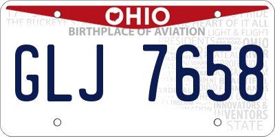 OH license plate GLJ7658