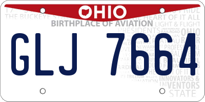 OH license plate GLJ7664