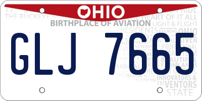 OH license plate GLJ7665
