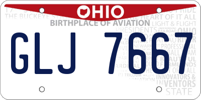 OH license plate GLJ7667