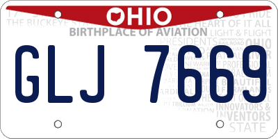 OH license plate GLJ7669