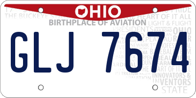 OH license plate GLJ7674