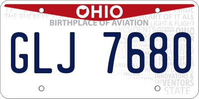 OH license plate GLJ7680