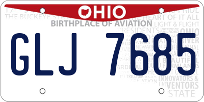 OH license plate GLJ7685