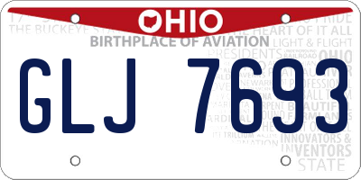 OH license plate GLJ7693