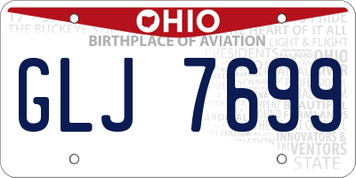 OH license plate GLJ7699