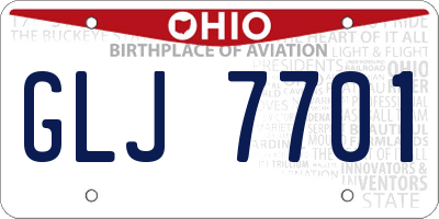 OH license plate GLJ7701