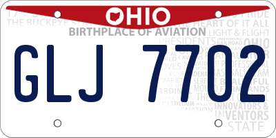 OH license plate GLJ7702