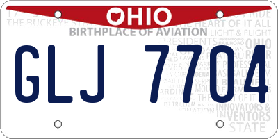 OH license plate GLJ7704