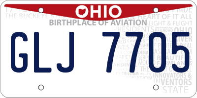 OH license plate GLJ7705