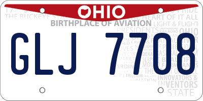 OH license plate GLJ7708
