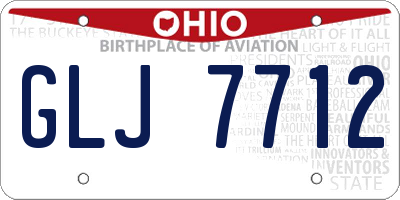 OH license plate GLJ7712