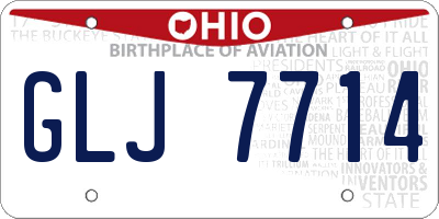 OH license plate GLJ7714