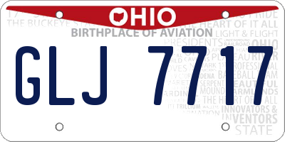 OH license plate GLJ7717