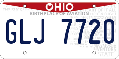 OH license plate GLJ7720