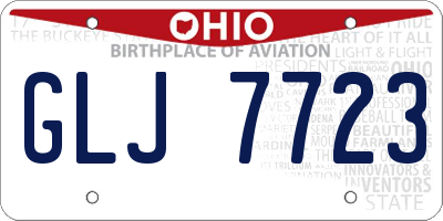 OH license plate GLJ7723
