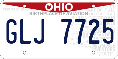 OH license plate GLJ7725