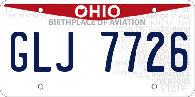 OH license plate GLJ7726