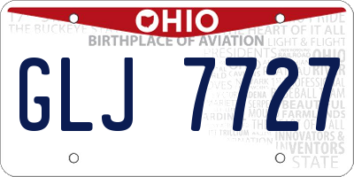 OH license plate GLJ7727