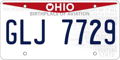 OH license plate GLJ7729