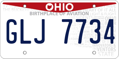 OH license plate GLJ7734